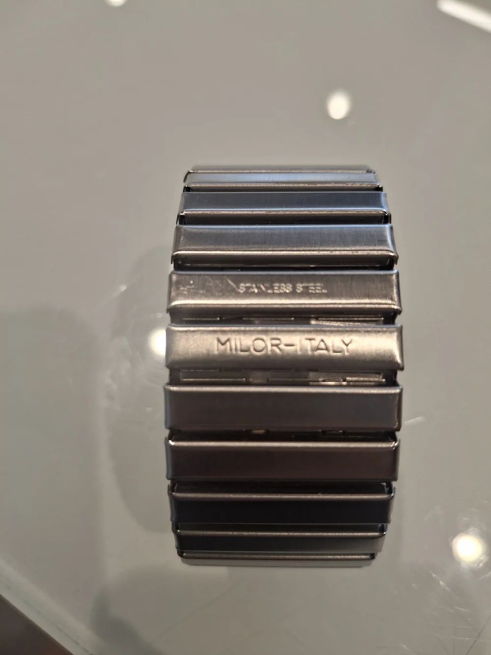 Milor Italy Silver Ribbed Stretch Bracelet - Women's Fashion Accessory